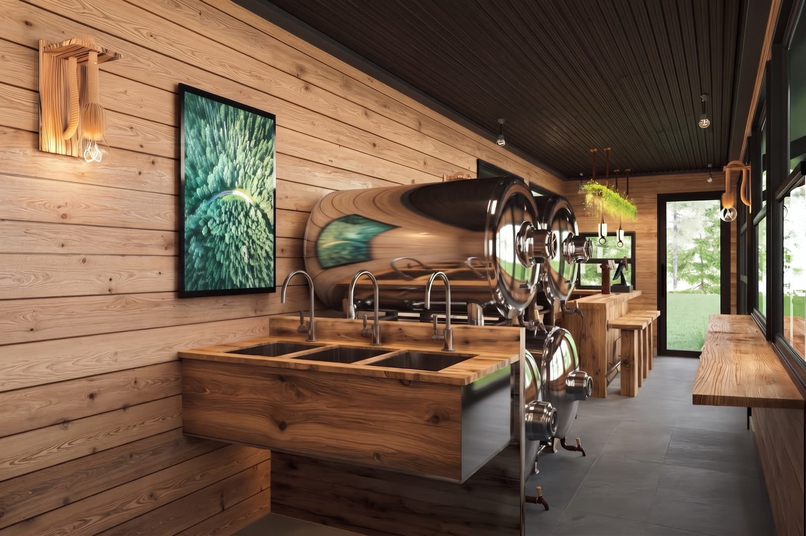 40 ft, the brewhouse